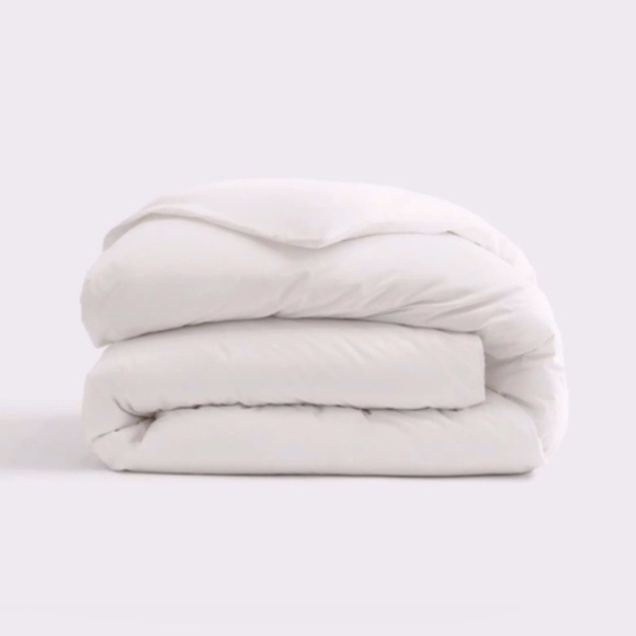Quince Classic Organic Percale King Duvet Cover in White